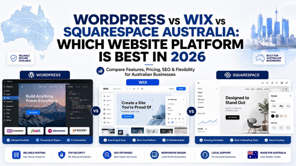 WordPress vs Wix vs Squarespace Australia